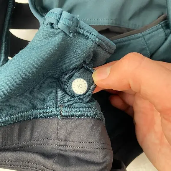 Lululemon Run The Day Bra Submarine Black Nulux Deep V Back Mesh Panel Size 10‎ - Picture 9 of 9